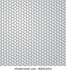 Metal background. Hexagon holes. Vector illustration