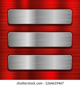 Metal background with iron rectangle plates. Vector 3d illustration