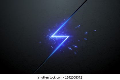 Metal background with lightning and sparks