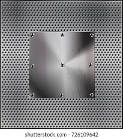 metal background with opening