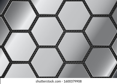   Metal background with polygon shape.Vector illustration.Eps10 