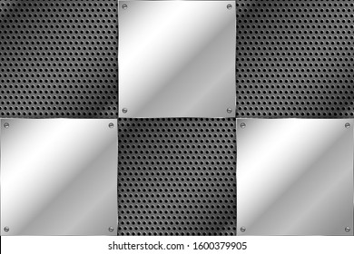   Metal background with rectangle shape.Vector illustration.Eps10 