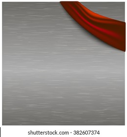 Metal background with red cloth
