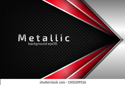 Metal background  red   silver brushed steel surface 