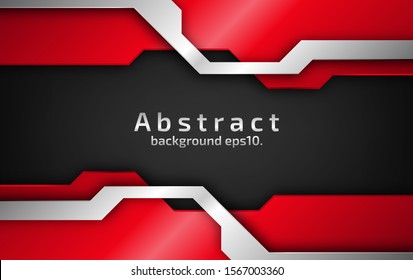 Metal background, red and silver brushed steel surface.