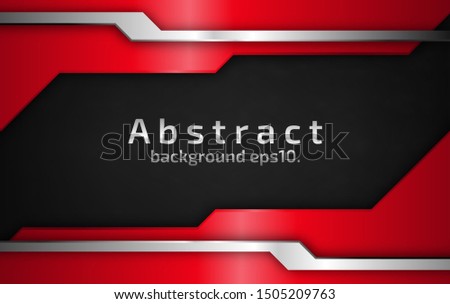 Metal background, red and silver brushed steel surface.