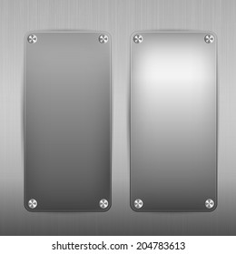 Metal background, riveted metal plate 