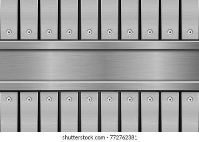 Metal background with rivets. Vector 3d illustration