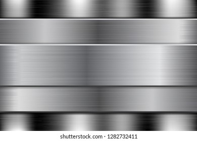 Metal background. Scratched texture. Vector 3d illustration