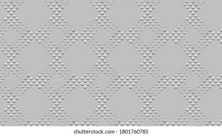 Metal background texture with bumps dots.Vector seamless pattern.