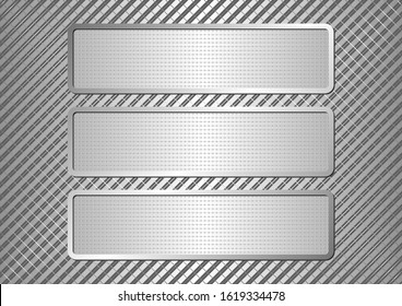 metal background with three textured banners