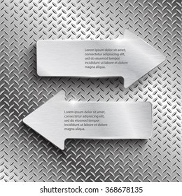 Metal background.,Numbered banners. Vector design template.Vector illustration