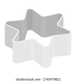 Metal Baking Cookie Star Cutter. Isometric View. Vector