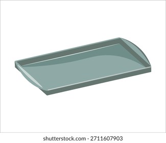 Bandeja para hornear de metal aislada en blanco. Utensilios de cocina para hornear, asar y preparar comidas.