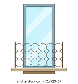 Metal balcony icon. Cartoon illustration of metal balcony vector icon for web