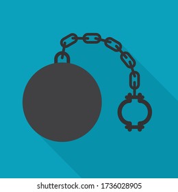 bola metálica e icono de cadena - ilustración vectorial