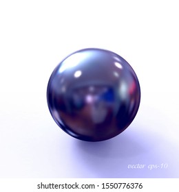  Esfera de metal aísla .Espejo con reflexión. Globo realista para etiquetas, publicidad.