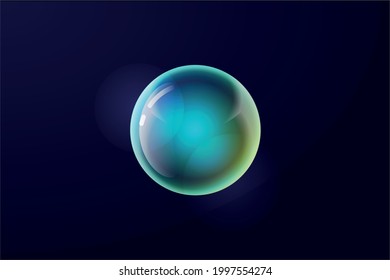 Balón de metal aislado. Globo realista para etiquetas, publicidad. Burbuja. Ilustración vectorial. 