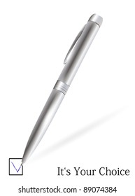 metal ballpoint pen and Checking