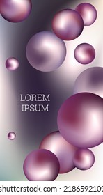 Metal balls are flying around. Cover design, creative background