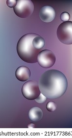 Metal balls are flying around. Cover design, creative background
