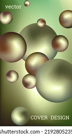Metal balls are flying around. Cover design, creative background