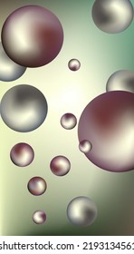 Metal balls are flying around. Cover design, creative background
