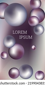 Metal balls are flying around. Cover design, creative background