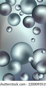 Metal balls are flying around. Cover design, creative background