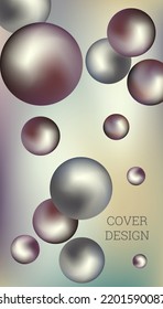Metal balls are flying around. Cover design, creative background