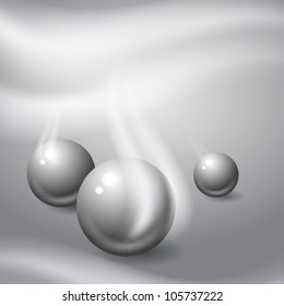 Metal balls on gray background. Eps10 vector.