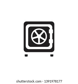Metal bank safe vector icon in a flat style