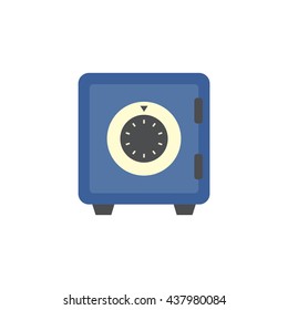 Metal bank safe vector icon