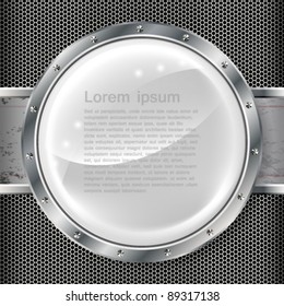 Metal banner with huge space for information. Fully editable.