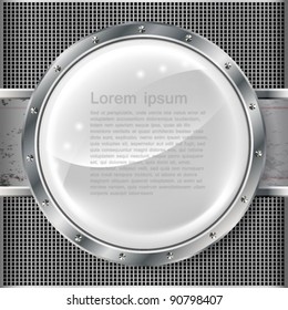 Metal banner with huge space for information. Fully editable.