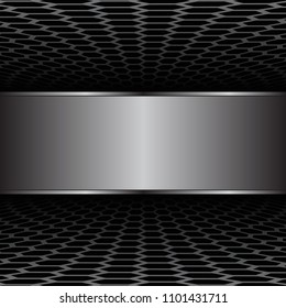metal banner on black background
