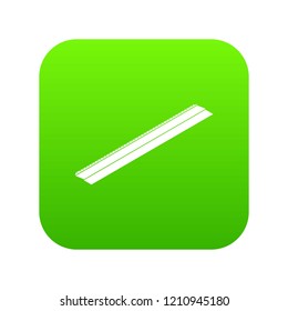 Metal bar icon green vector isolated on white background