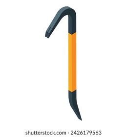 Metal bar icon isometric vector. Thief tool. Hand work steel