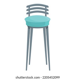 Metal Bar Stool Icon Cartoon Vector. Tall Chair. Cafe Furniture