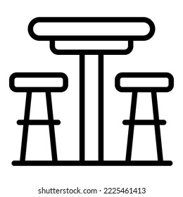 Metal bar stool icon outline vector. Modern chair. Cafe plastic