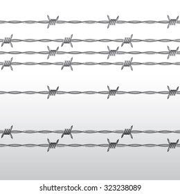Metal barbed wire seamless isolated on background. Vector illustration