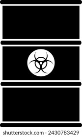 Metal Barrel with Biohazard Hazard Substance Icon. Vector Illustration.