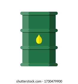 Metal barrel icon isolated on white background. Steel drum for liquid products. Container for gas, oil, petroleum. Element for logo, symbol, web, design works. Flat vector illustration