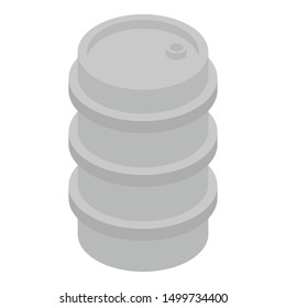 Metal barrel icon. Isometric of metal barrel vector icon for web design isolated on white background