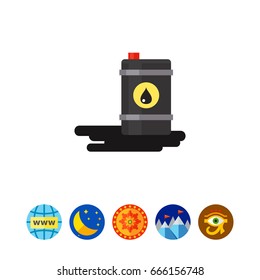 Metal barrel with oil icon