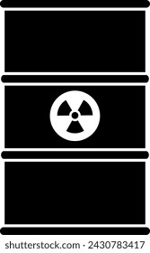 Metal Barrel with Radioactive Hazard Substance Icon. Vector Illustration.