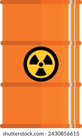 Metal Barrel with Radioactive Hazard Substance Icon. Vector Illustration.