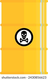 Metal Barrel with Skull and Crossbones Sign Icon. Vector Illustration.