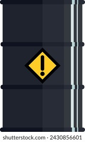 Metal Barrel with Warning Sign Icon. Vector Illustration.