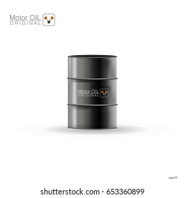 Metal barrels on white background, vector illustration